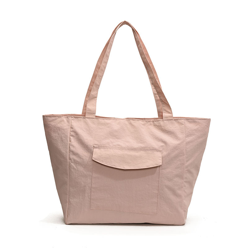 Large-capacity casual zipper fabric bag, new Spring/Summer 2024 lightweight single-shoulder bag, simple tote crossbody bag Item Picture