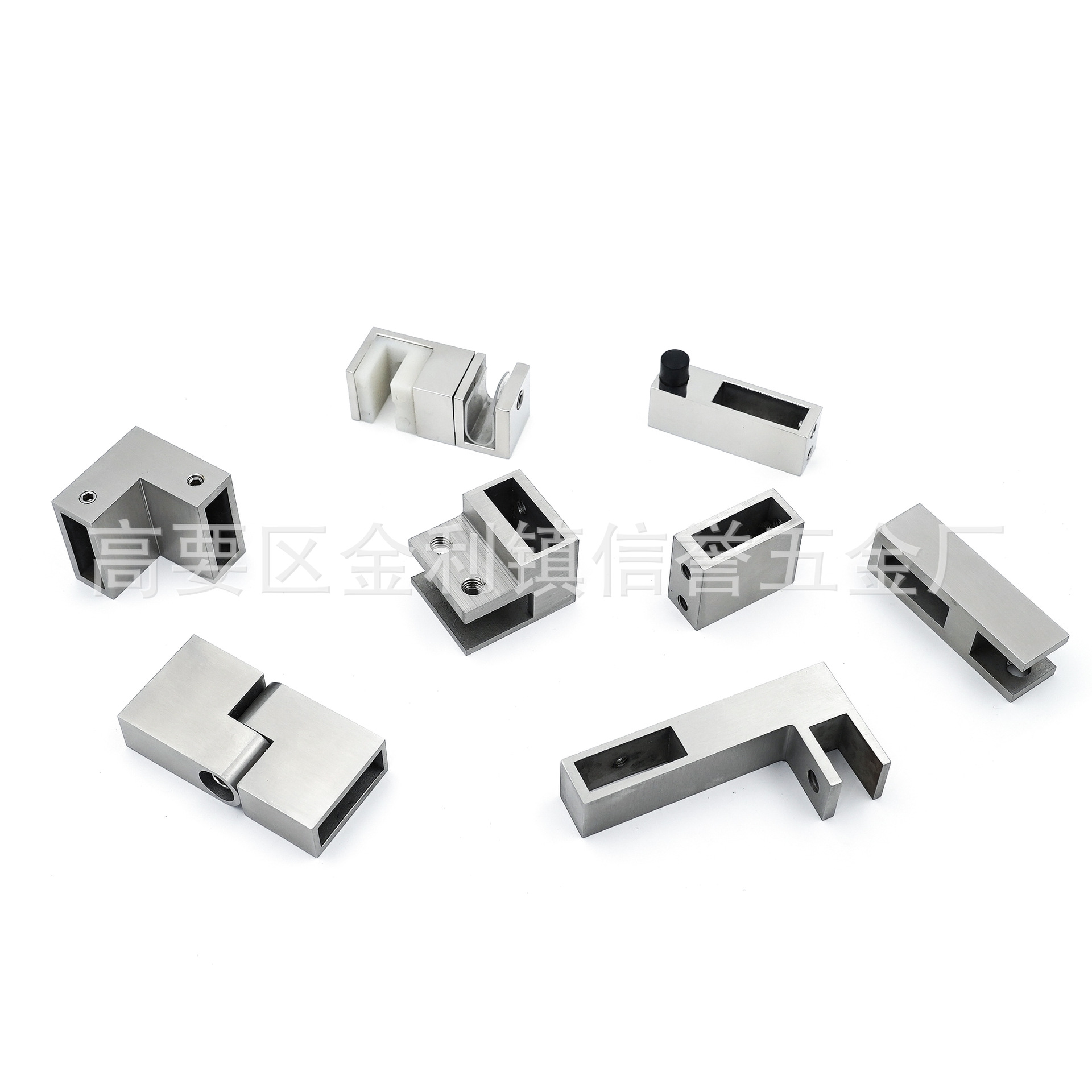 Stainless steel pull rod accessories wholesale manufacturer offers wholesale of stainless steel glass F-clamps and bathroom hardware hanging clamp accessories in stock Item Picture