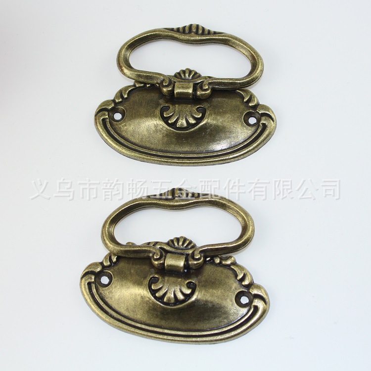 78*43MM alloy panel drawer handle, home decoration and furniture drawer, retro handle, European country style handle details Picture