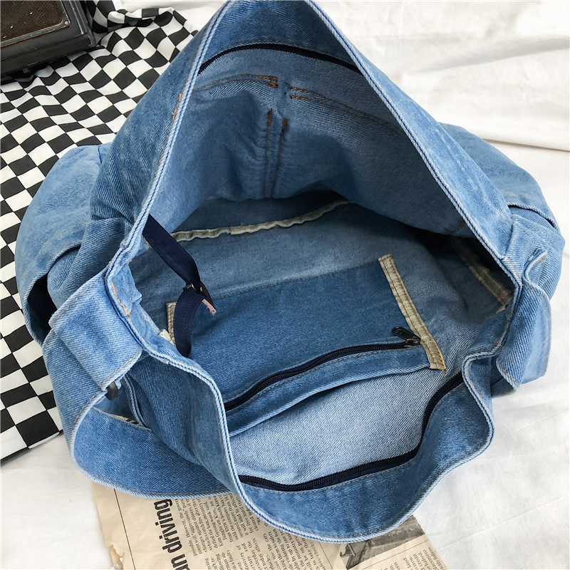 Denim bag, Korean-style artistic single-shoulder bag, tote bag, Japanese-style Harajuku retro laid-back style women's large-capacity crossbody bag Application Scenario