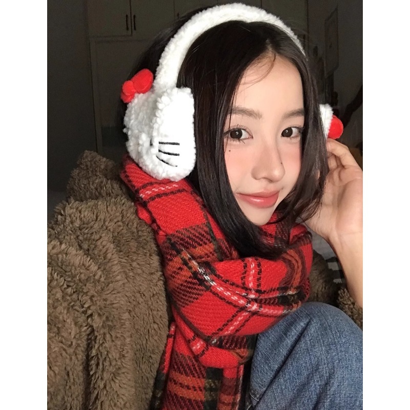Wholesale in stock! Cat ear muffs, a girl's heart, lambskin fur, winter outdoor cycling warm and versatile plush ear muffs details Picture