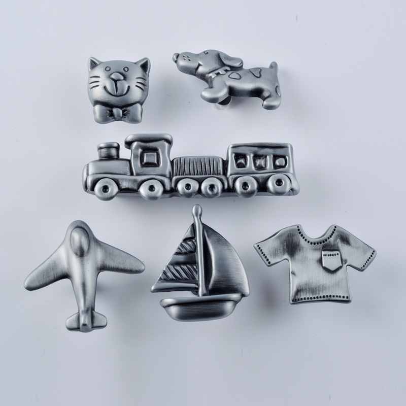 Children's room wardrobe handles, airplane, train, ship, cat, dog, frog, clothes cabinet door handles, kitchen cabinet drawer small handles full figure