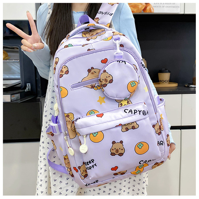 The new large-capacity Capibala animal print backpack is cute, lightweight and lightweight, a student backpack Application Scenario