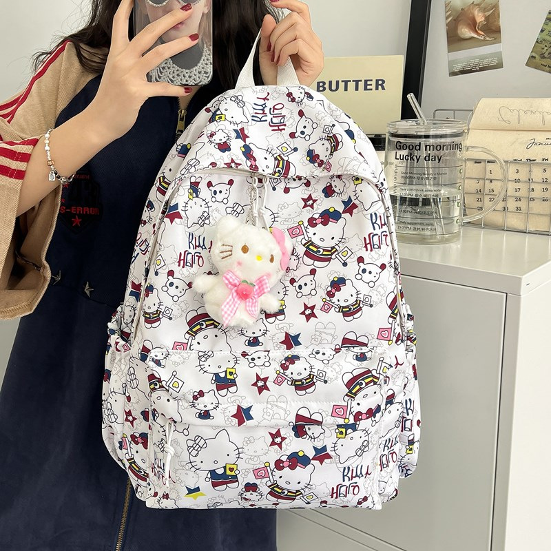Cute and versatile schoolbag for campus, fresh and cute cartoon casual girls' backpack, large-capacity backpack for junior and senior high school students to reduce burden Specification drawing