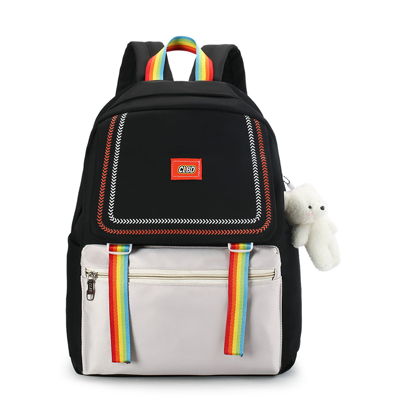 2025 New Korean version Haraju-style schoolbag for junior and senior high school students, large-capacity color-blocking outdoor backpack, travel bag for girls Item Picture