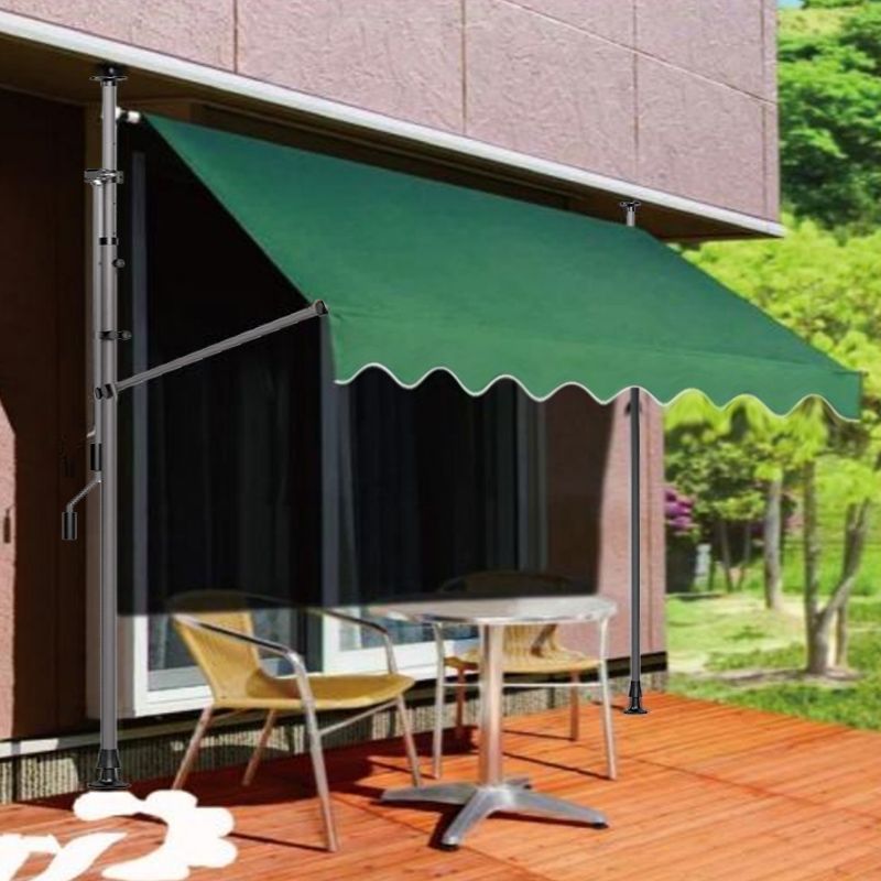Sunshade, balcony, upright canopy, folding and retractable rain, shop, hand-cranked rain, eave, courtyard, household sun protection, Zhao Application Scenario