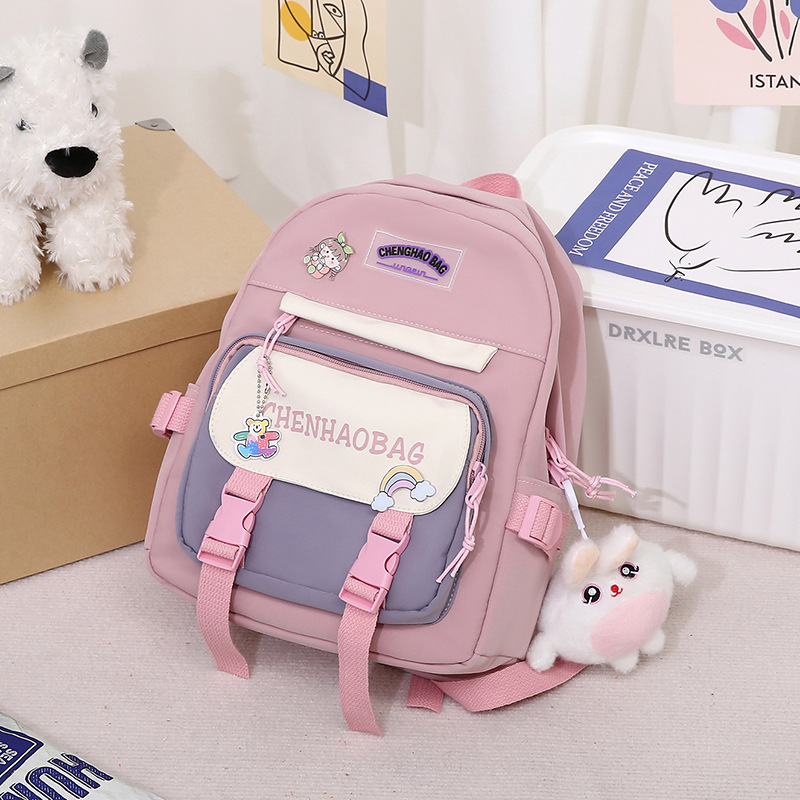 Wholesale of new primary school schoolbags, children's backpacks, campus outdoor and street backpacks. Cute, lightweight and lightweight small bags Specification drawing