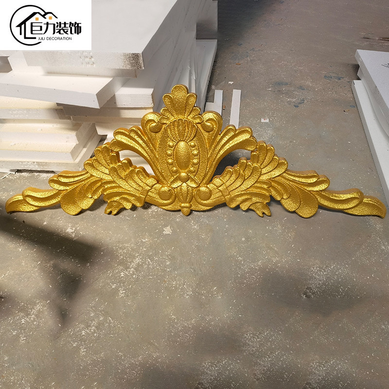 eps foam relief door header flower gold finished product European-style exterior wall decoration relief pediment wall flower new style Specification drawing