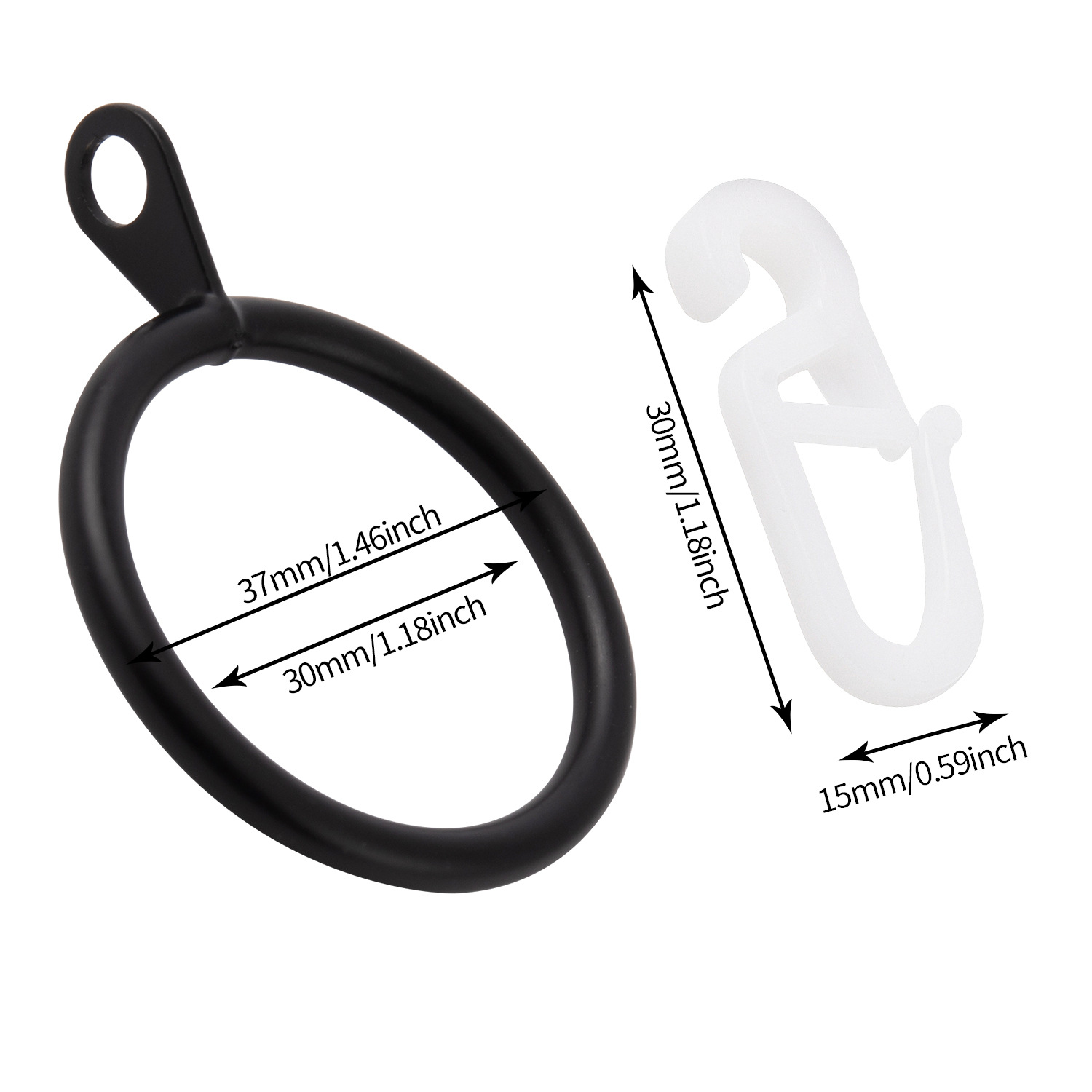 Metal curtain rings, curtain hanging rings, plastic curtain hooks, curtain accessories hooks from the manufacturer details Picture