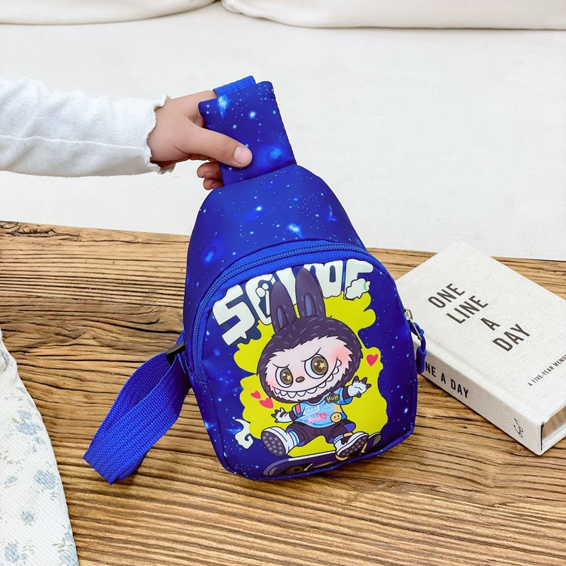 New children's chest bag, phone bag, cartoon coin purse, stylish and trendy nylon single-shoulder crossbody small backpack for boys and girls Specification drawing