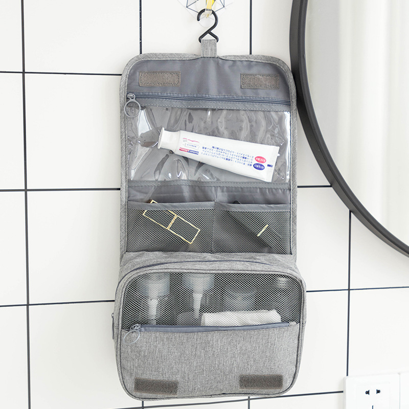 Nordic minimalist style toiletry bag gift manufacturer quickly customizes Logo Oxford fabric quality hook toiletry bags wholesale details Picture