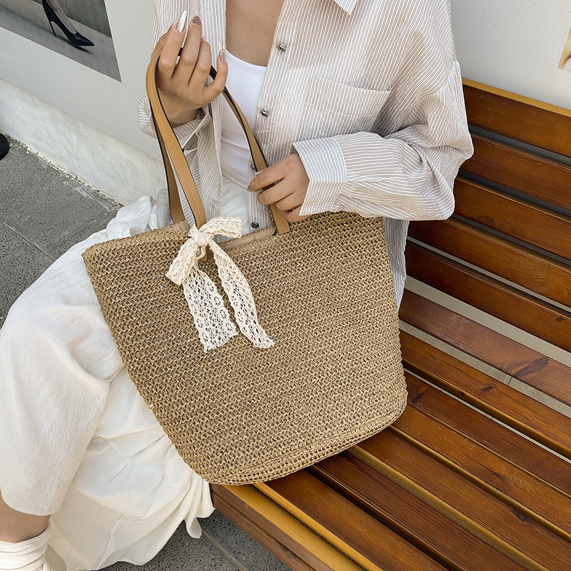 Summer 2025 Bohemian hand-woven straw bag, casual single-shoulder woven bag, beach vacation bag, tote bag details Picture