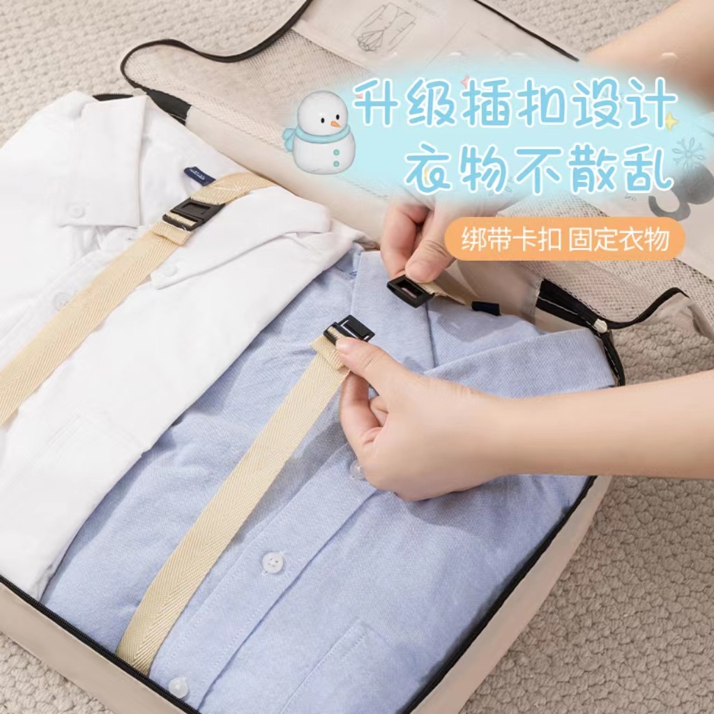 Travel storage bag, seven-piece set, luggage, clothing organization bag, travel clothes, underwear, portable separate storage bag Application Scenario