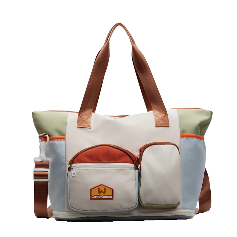 Short-distance double-back travel bag, fashionable female student accommodation luggage storage bag, expandable maternity bag, fitness bag Item Picture