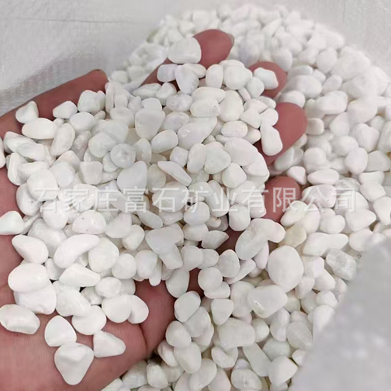 White crushed stone and gravel landscaping terrazzo manufacturer direct supply white pebbles, white stones, pointed corners, white gravel, white crushed stone Application Scenario