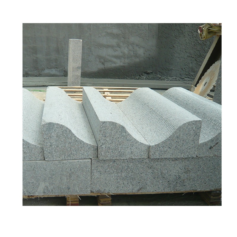 Sesame grey curb stones, flamed surface right-angle curb stones, roadside stones, road engineering curb stones, road construction flat stones Item Picture