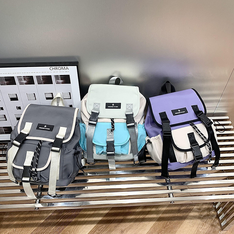 Cute Japanese-style backpacks for women, new color-blocking sports student small backpacks, large-capacity outdoor schoolbags for travel and study Tours Application Scenario