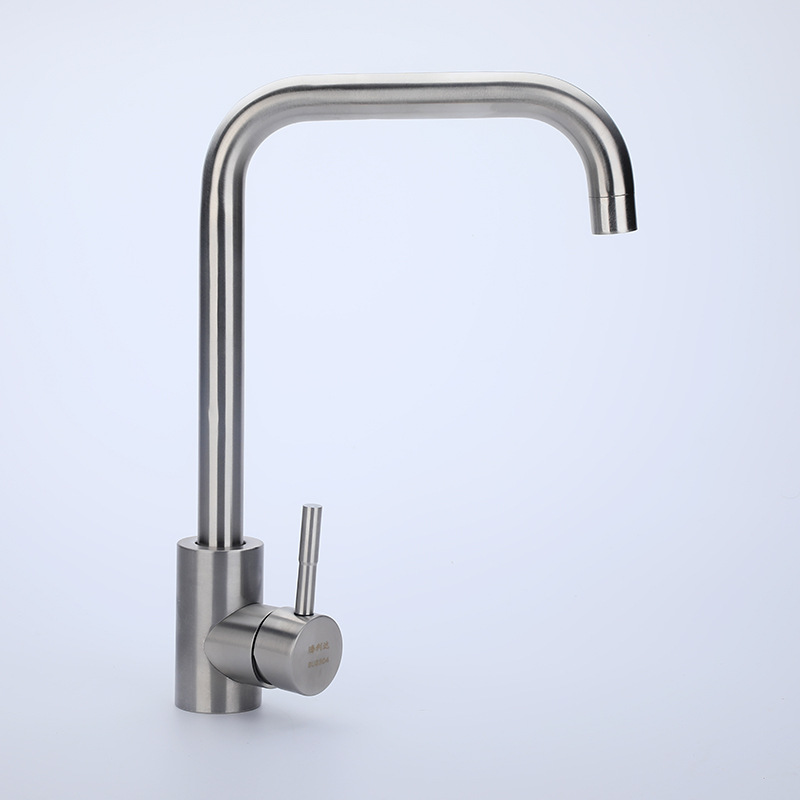 Factory direct sales of stainless steel faucets, cold and hot mixed water sink faucets, 304 large bend faucets Specification drawing