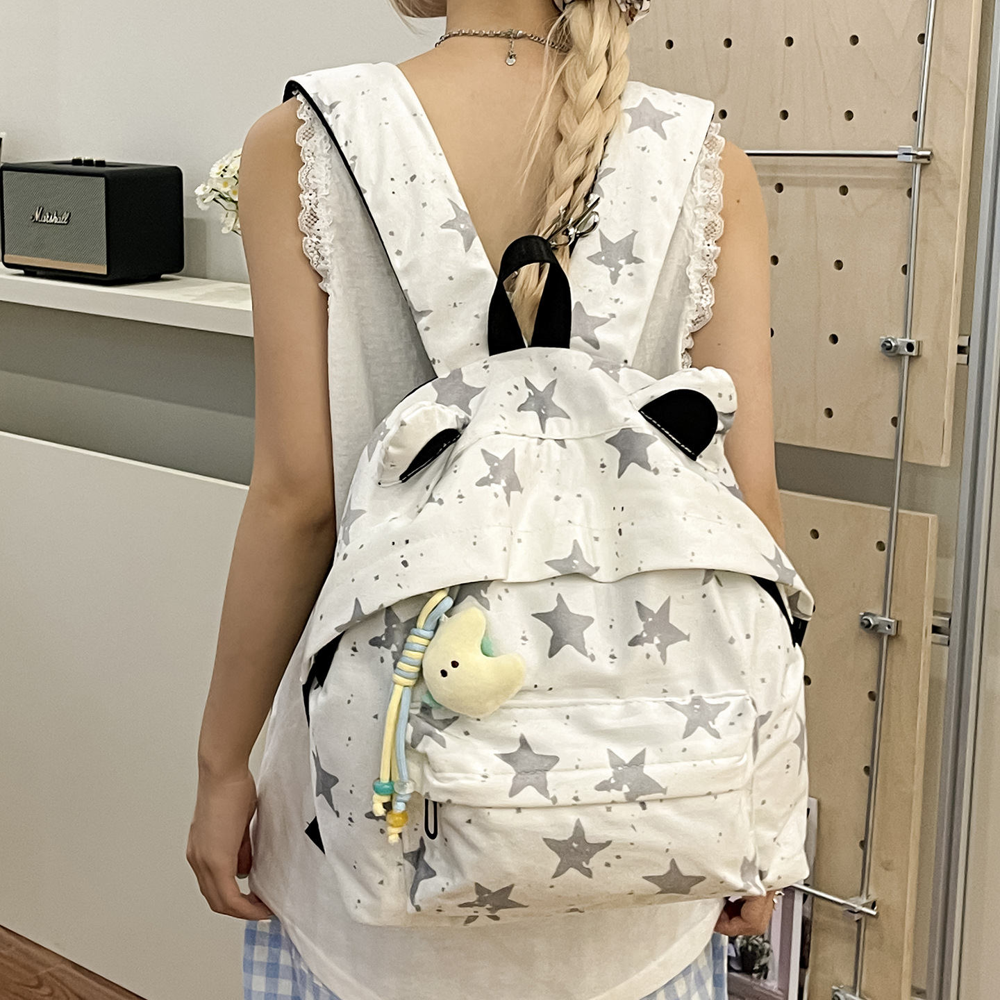 Cute star-shaped cat-ear girl Japanese-style backpack, student Korean-style large-capacity ins backpack 2025 new style Application Scenario