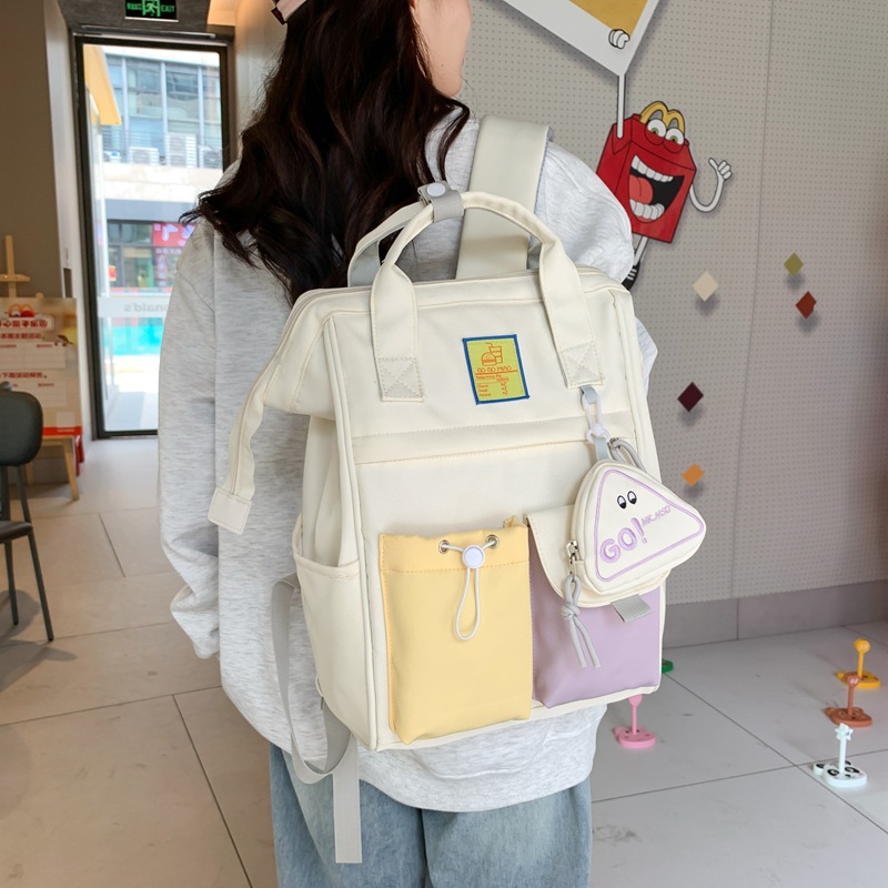 Cross-border Japanese-style backpacks for girls, junior high school students with high appearance standards, simple backpacks for young girls, and Korean-style backpacks for traveling details Picture