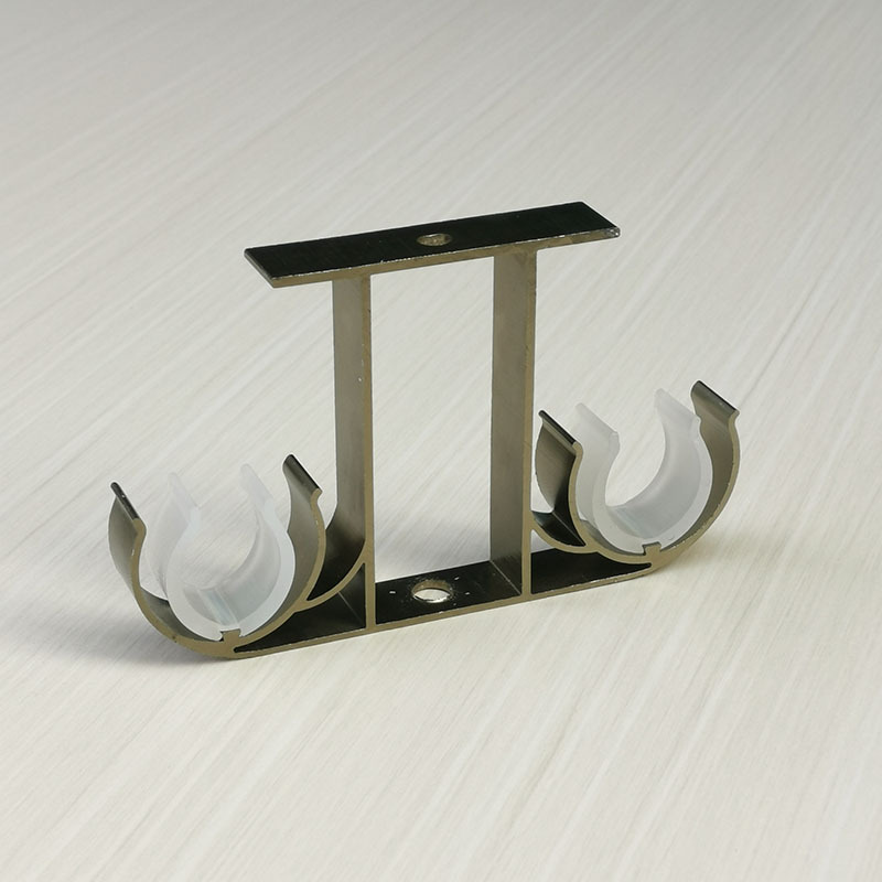Curtain rod Roman rod bracket aluminum alloy Roman rod top installation thickened single-hole double bracket seat hook curtain accessories Item Picture