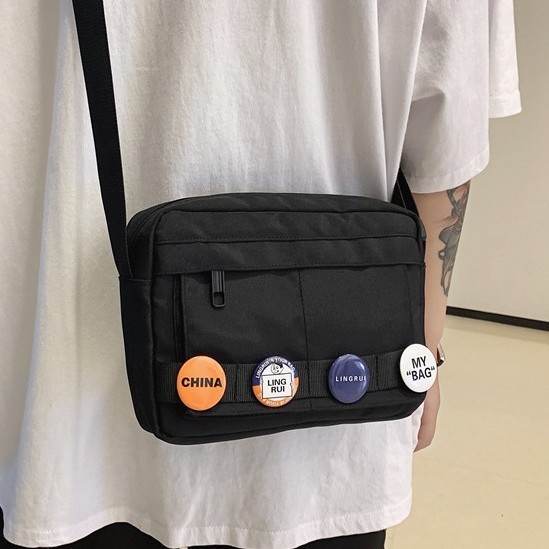 Crossbody bag for men, Japanese and Korean Instagram trendy brand small backpack, sports and leisure functional messenger bag, mobile phone bag, student single-shoulder bag Application Scenario