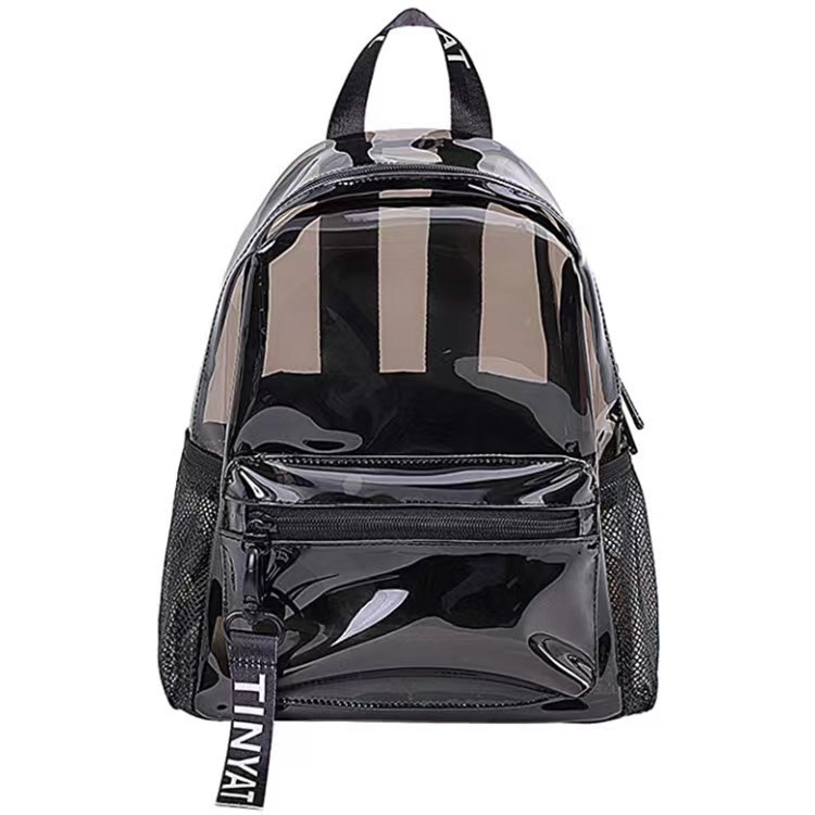 Cross-border transparent backpack, women's fashionable waterproof pvc jelly backpack, summer travel beach bag, girls' schoolbag full figure