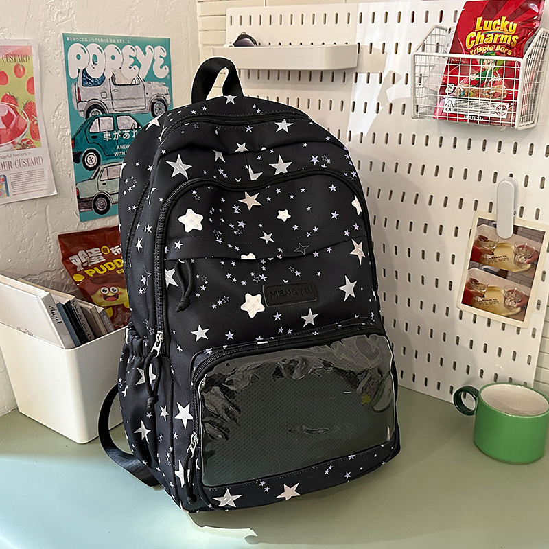 Backpack for teenage girls, junior high school schoolbag, ins versatile backpack for college students, Star large-capacity Korean version backpack Application Scenario
