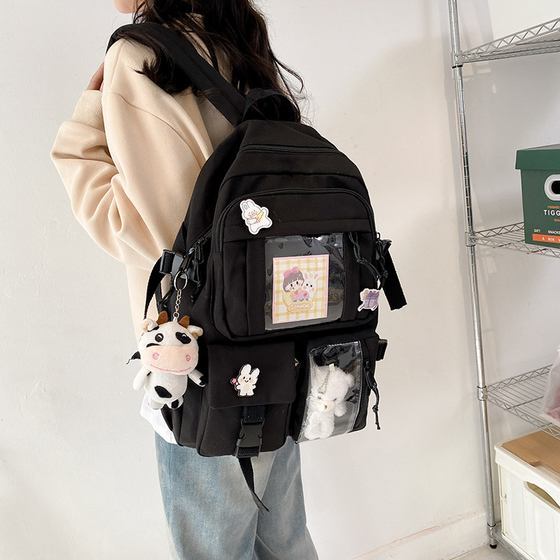 Cute and fashionable schoolbag, high school girl, junior high school student, high appearance level, dirt-resistant backpack, large-capacity computer bag Specification drawing