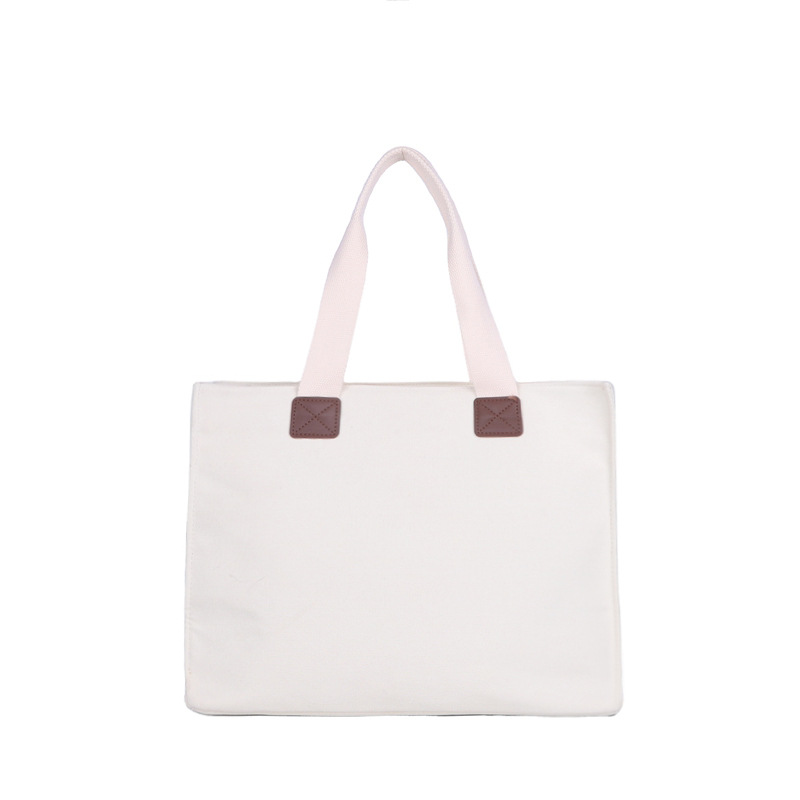 High-end canvas bags, thickened large-capacity eco-friendly gift bags, enterprise and school advertising and promotion canvas bags, fashionable and versatile Item Picture