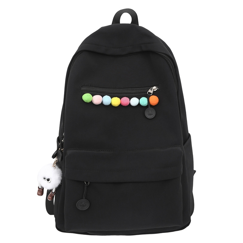 Simple and versatile backpack, student schoolbag, cute colored ball, solid color, girlish style, casual backpack, outdoor travel bag Item Picture