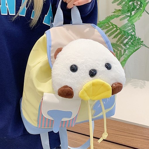 Cute large-capacity puppy nylon fabric backpack 2024 new style, a niche and girlish backpack for students' commuting Specification drawing