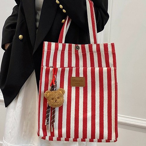 2024 New stylish Korean-style women's bag, hand-held, high-quality single-shoulder canvas, large-capacity crossbody tote bag for women details Picture