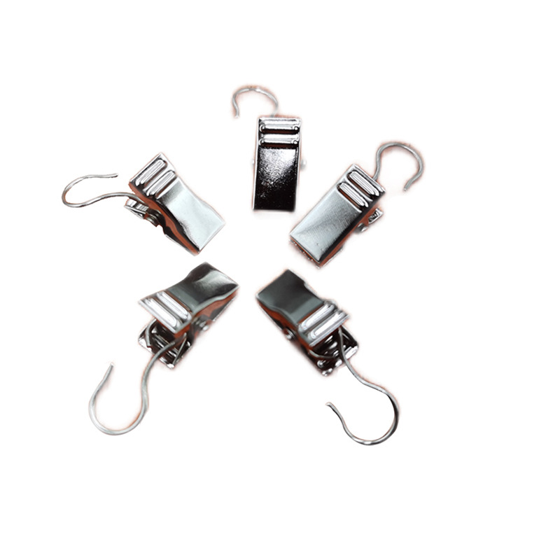 Open and closed metal clips with rings, curtain clips, curtain clips with sawtooth rings, silver hook clips Item Picture