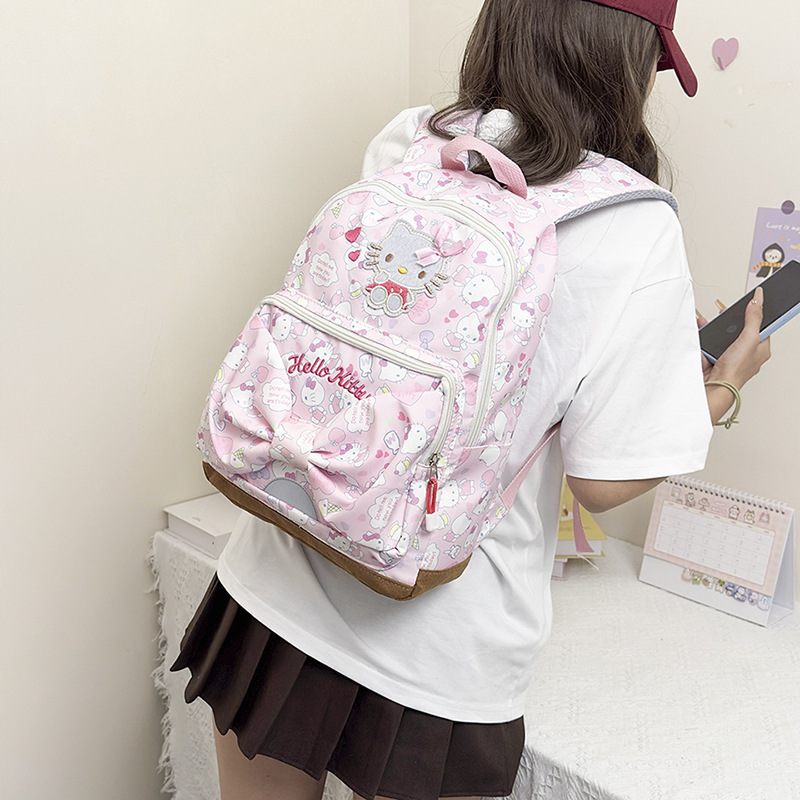 New cartoon and cute schoolbag for primary school students, large-capacity backpack, lightweight and waterproof, trendy backpack for middle and high school students details Picture