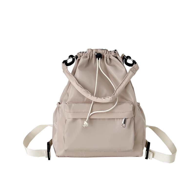 Single-shoulder crossbody bag 2025, fashionable and casual bucket bag, new Korean version, double-shoulder women's bag, large capacity hand-held drawstring bag full figure