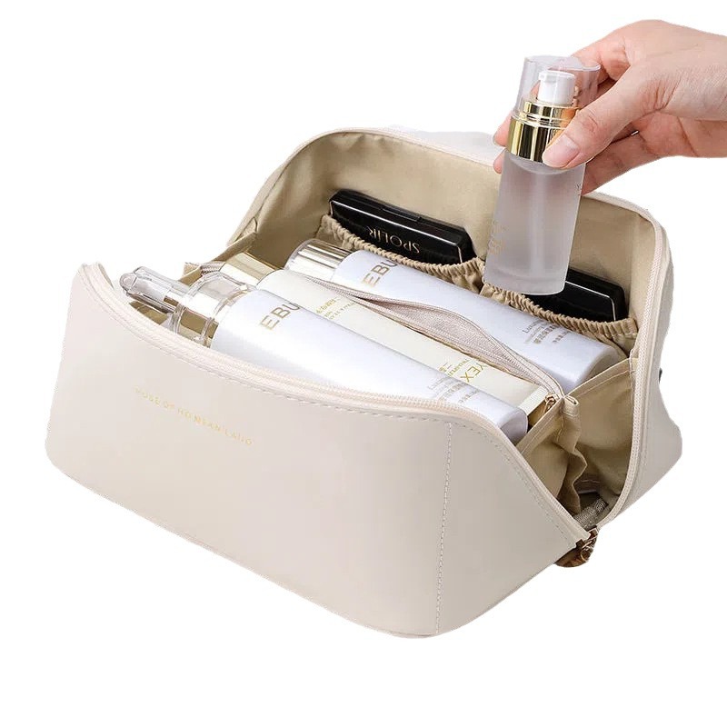 ins style, high appearance level organ makeup bag, large capacity, portable, high-end feel toiletries bag, travel cosmetics storage bag Item Picture