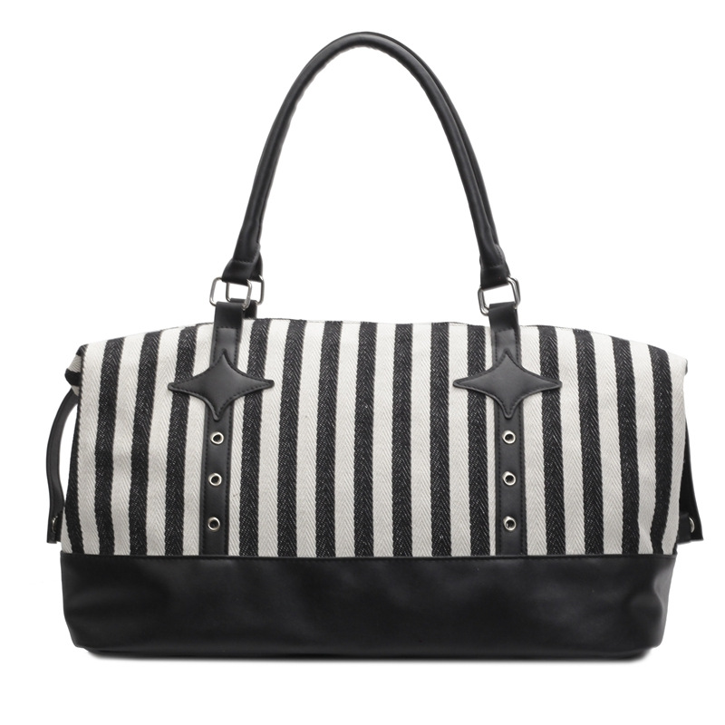 Large-capacity canvas commuting tote bag for women, high-end fitness bag, fashionable short-distance travel hand-held bag Item Picture