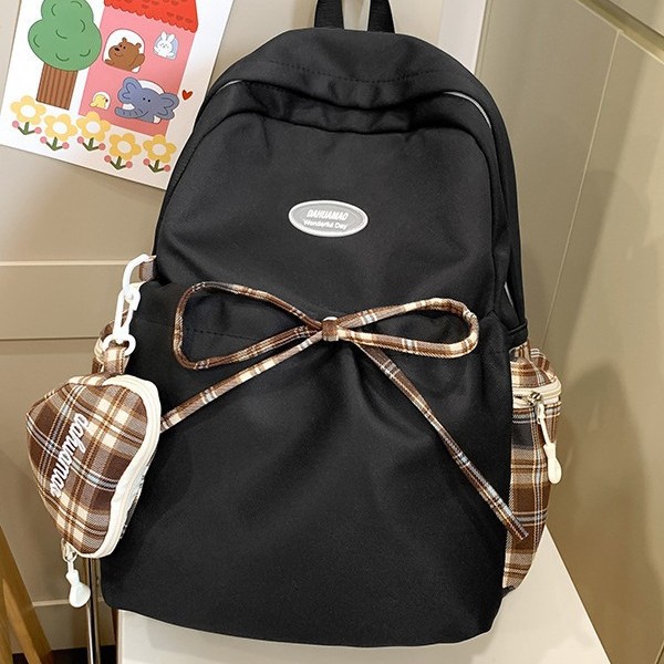 2024 New large-capacity schoolbag, niche design, student lightweight backpack, bow, casual storage backpack Specification drawing