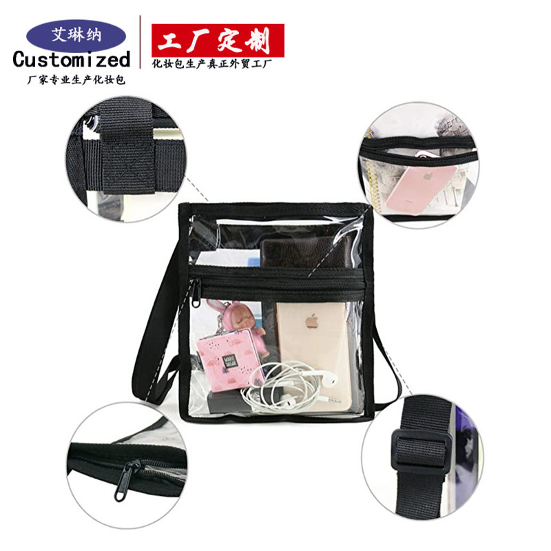 Cross-border transparent PVC crossbody bags, outdoor sports bags, stadium bags, large-capacity storage bags, processing and customization Application Scenario