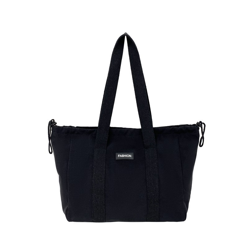 New large-capacity tote bag, versatile commuting handbag, portable, light and casual class bag, solid color single-shoulder bag Item Picture