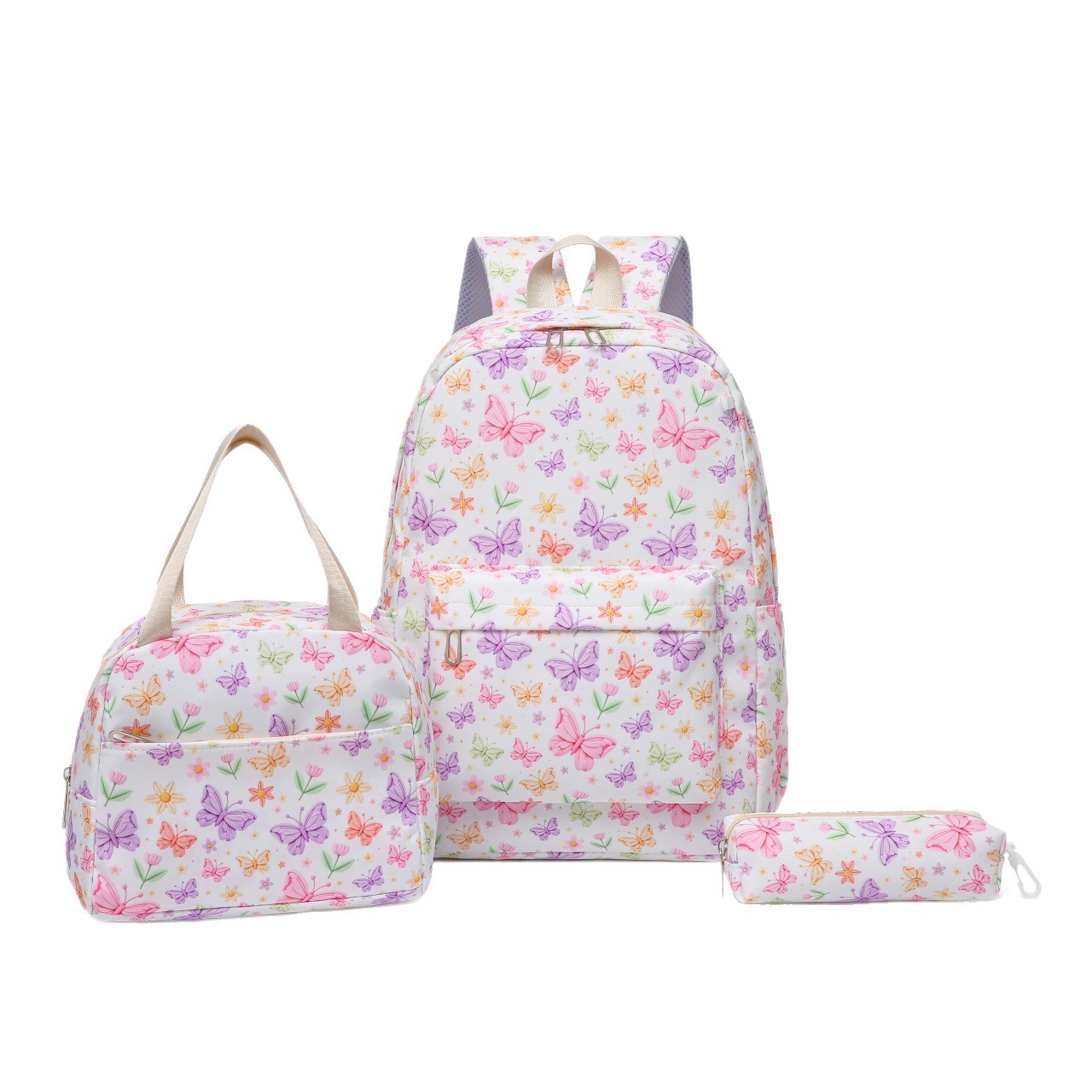 New Butterfly three-in-one set bag for primary and secondary school students, high appearance level, large-capacity insulated handbag wholesale Item Picture