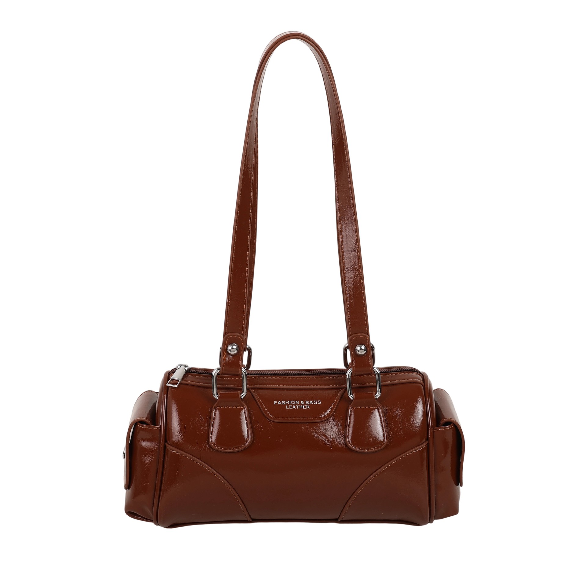 Cross-border retro hand-held pillow bag for women, new high-end, simple single-shoulder bag, fashionable and stylish commuting bowling bag Item Picture