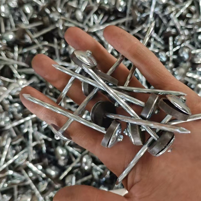 Galvanized corrugated nails, asbestos tiles, color steel tiles, large caps, big heads, round heads, steel nails, special threaded umbrella caps for iron sheets Specification drawing