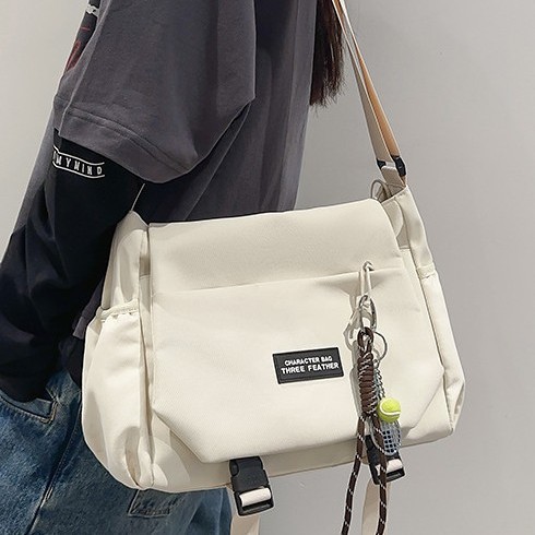 2024 New Japanese Harajuku style workwear single-shoulder crossbody bag for both men and women, lightweight and large-capacity outdoor bag Specification drawing