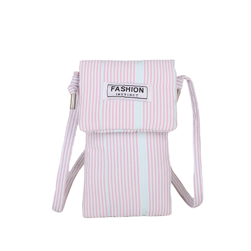 New portable phone small square bag, urban simple commuting mini single-shoulder bag, Korean version striped hand-held crossbody bag Item Picture