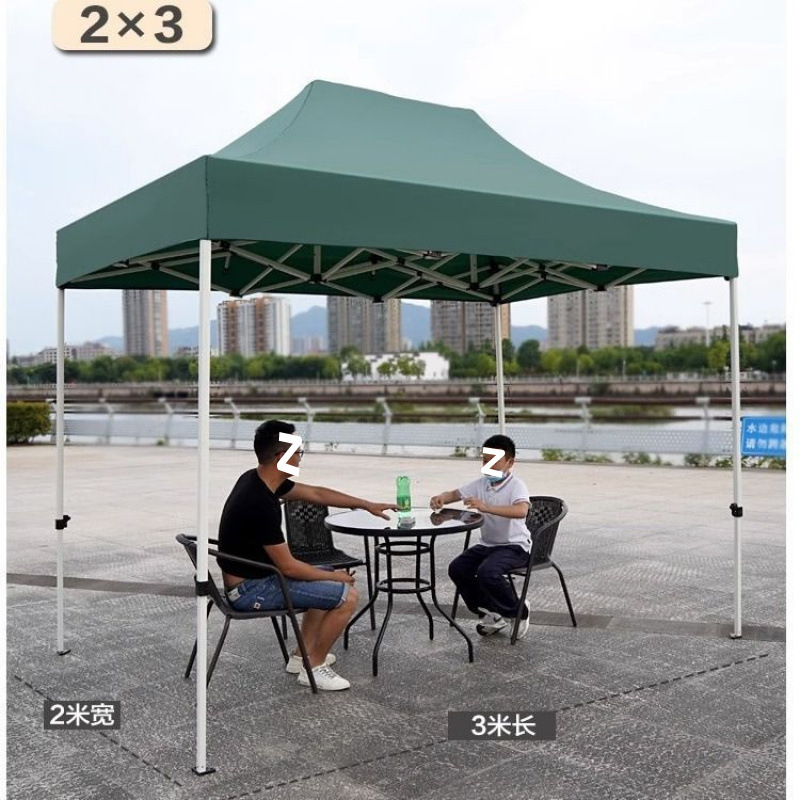 Outdoor tent stalls, four-corner rain shelters, night market stalls, four-corner tents, folding and retractable sunshades full figure