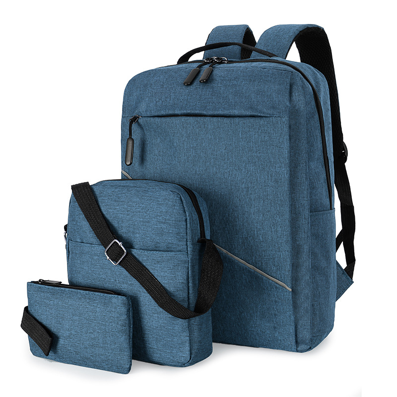 Wholesale of new three-piece men's backpacks, large-capacity outdoor travel backpacks, and casual Oxford cloth computer bags details Picture
