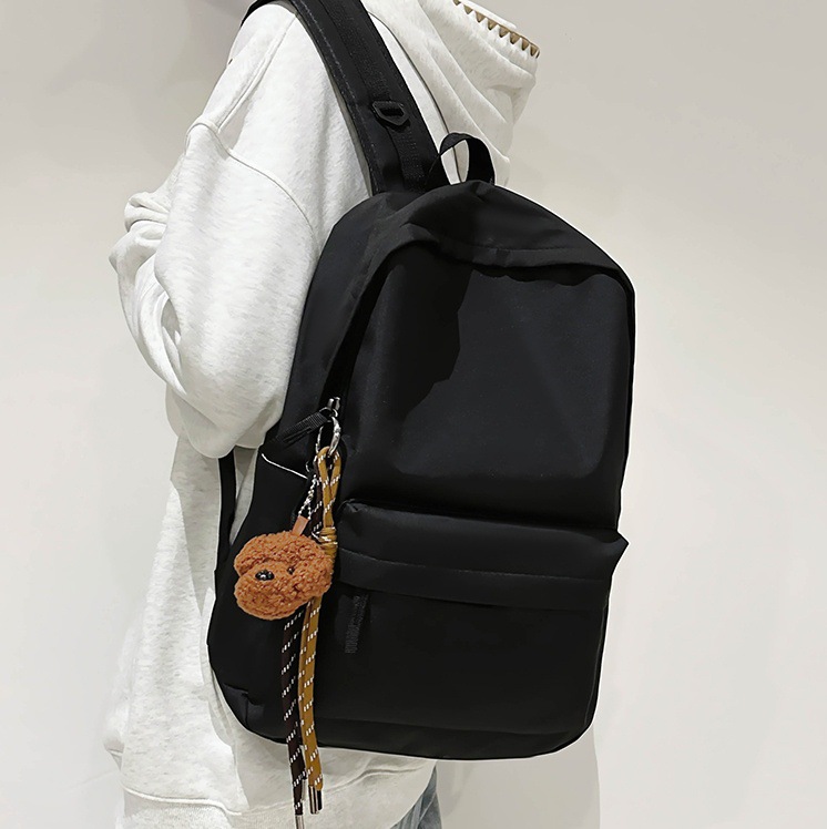 Japanese-style schoolbags for female college students, large-capacity, simple and solid-color Korean Instagram backpacks for junior and senior high school students, and backpacks for male students full figure
