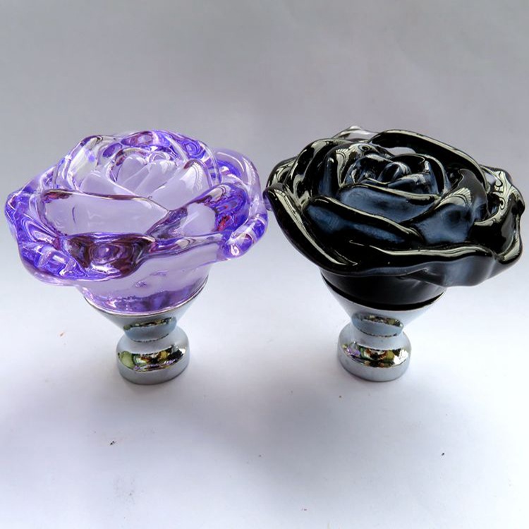 Colorful single-hole crystal rose handle, European-style wardrobe, cabinet, bedside, wine cabinet door, crystal handle, glass handle Application Scenario